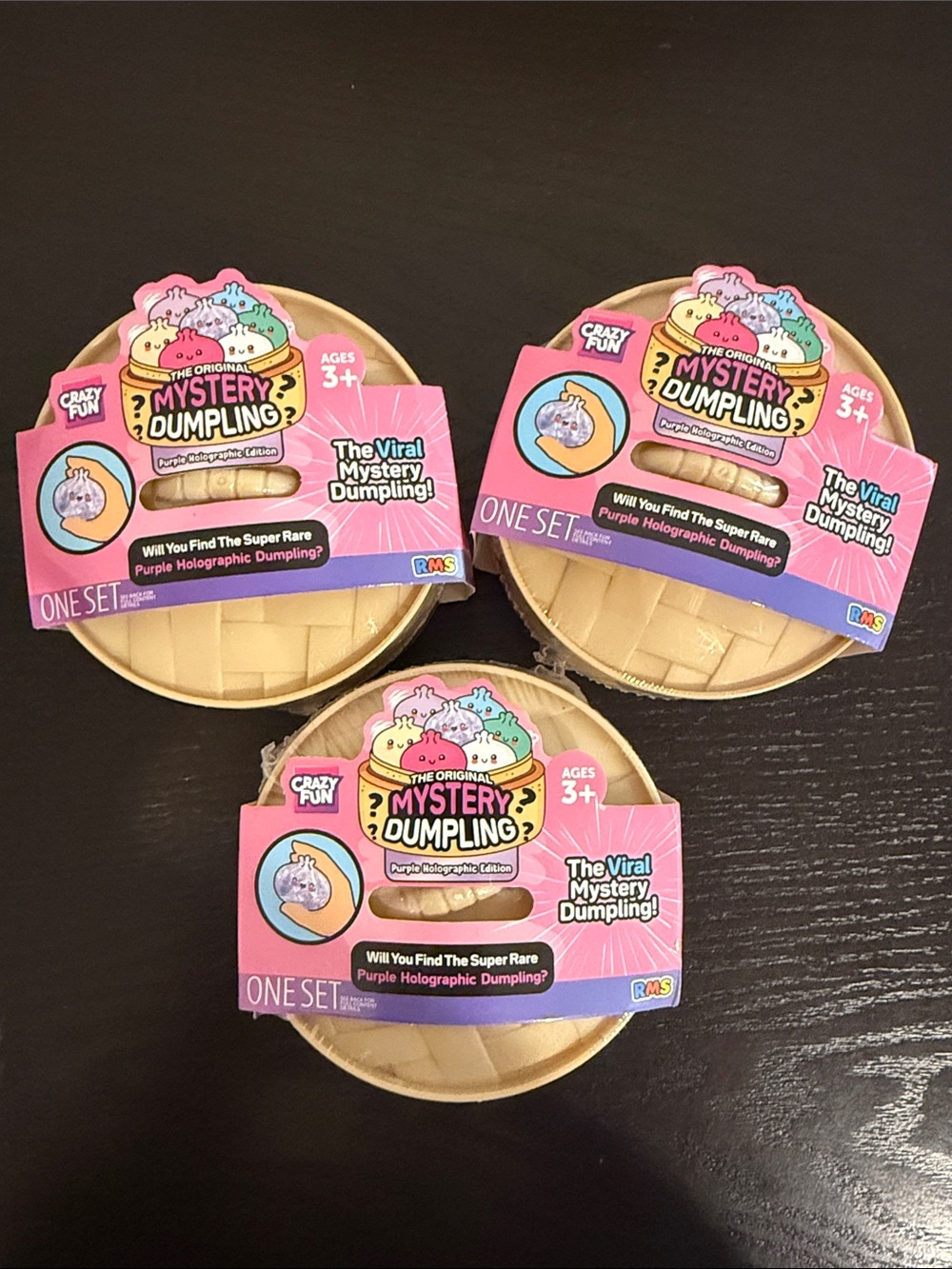 3x RMS Purple Holographic Edition The Original Mystery Dumpling